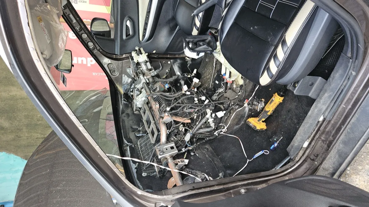 Car AC compressor replacement job — genuine OEM parts used at GM Car AC Service