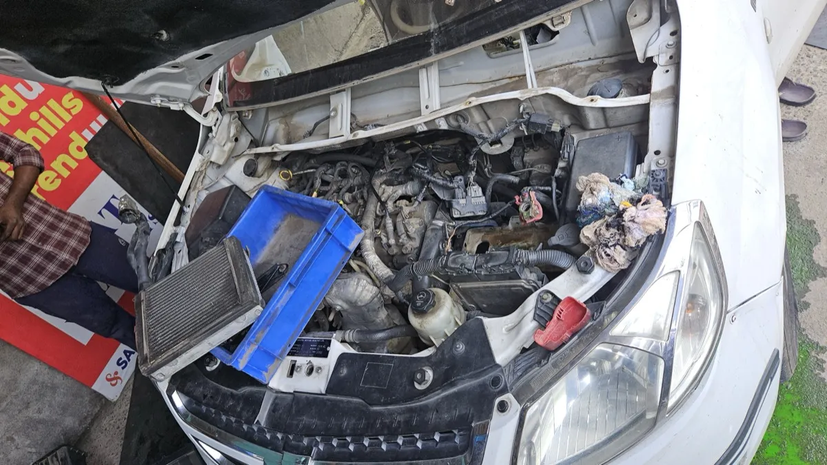 Before and after AC repair result — car cooling restored by GM Car AC Service Ambattur