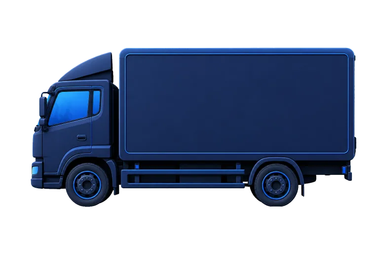 Side-profile commercial delivery truck illustration